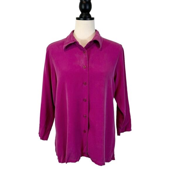 WinterSilks Button Up Blouse Fuchsia
Pink 3/4 Sleeve Size PETITE Large Classic - Picture 2 of 7